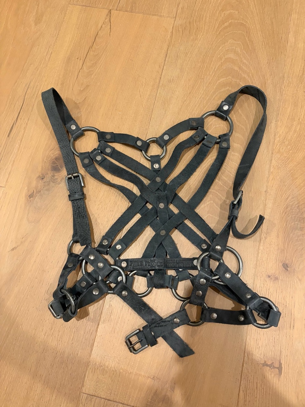 Free People Leather Ornate Ring Harness